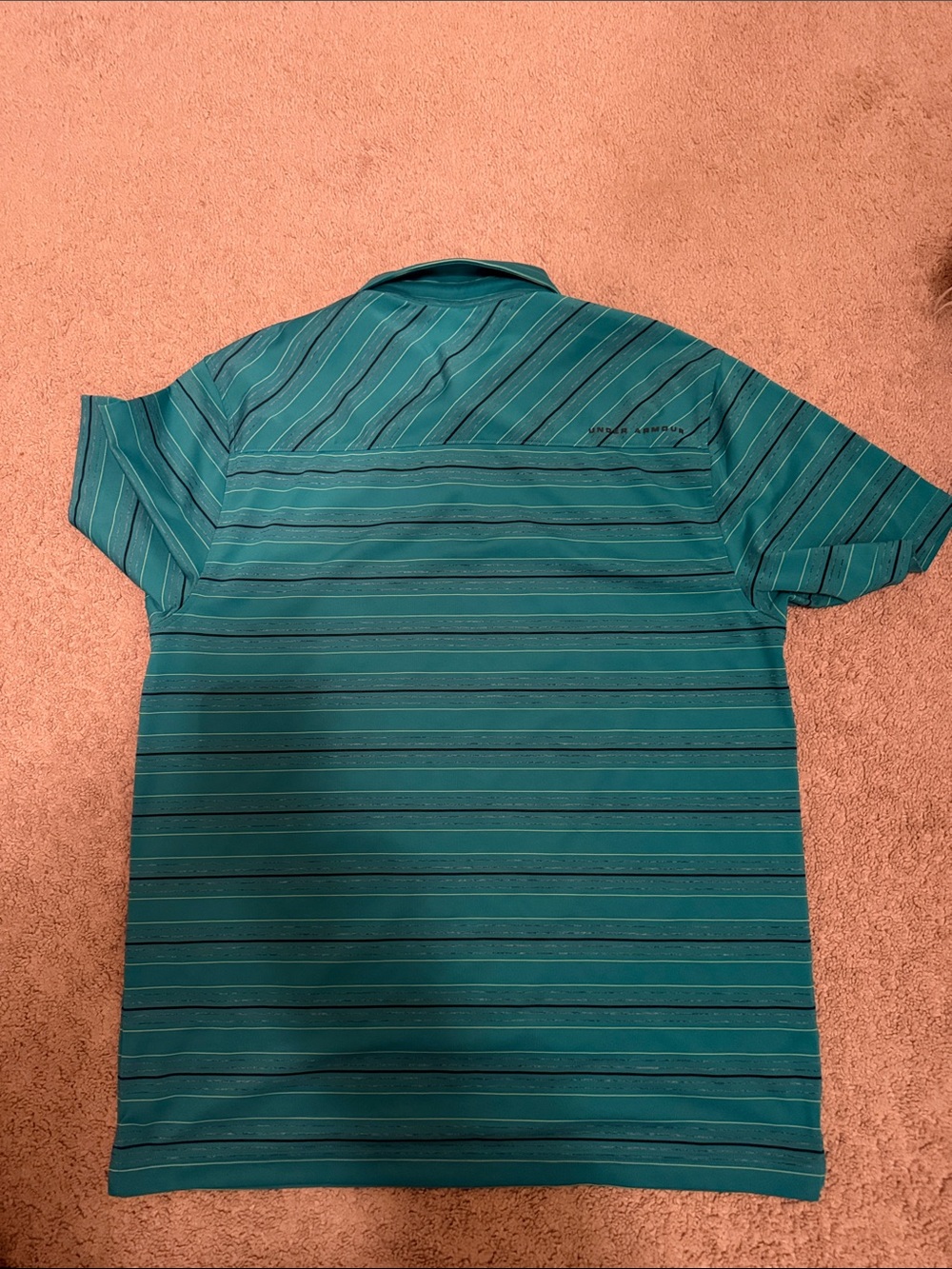 Under Armour Teal Striped Golf Polo - Picture 4 of 6